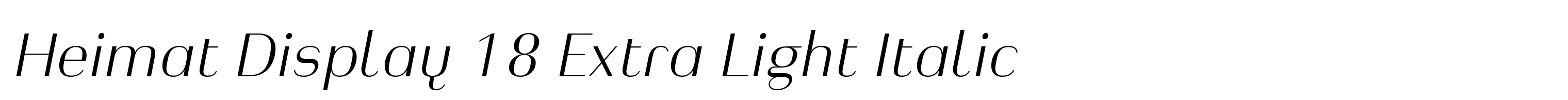 Heimat Display 18 Extra Light Italic